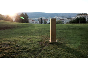 Installation view / Sound, wooden construction